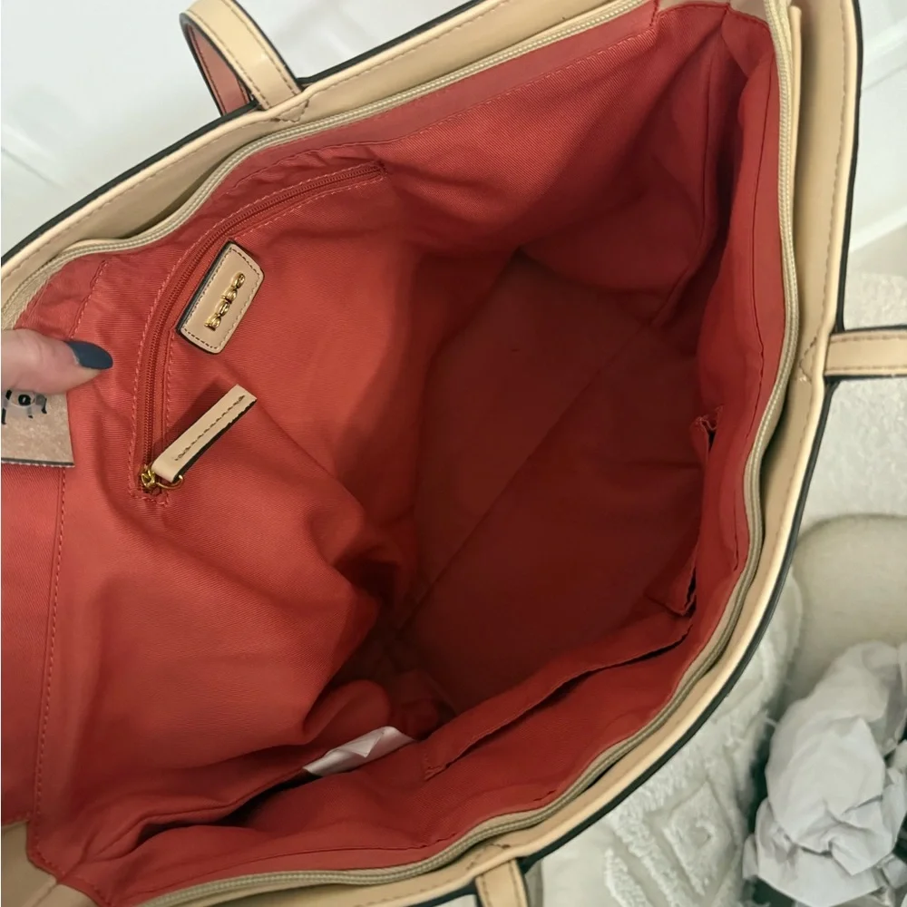 bebe Pink‎ and Orange Striped Tote Bag